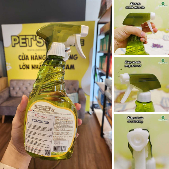 [500ml - 1500ml] Xịt Khử Mùi Diệt Khuẩn Natural & Clean Cho Chó Mèo, Chiết Xuất Hữu Cơ An Toàn